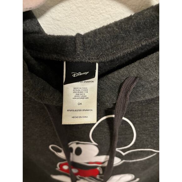 Disney Gray Mickey Mouse Cropped Hoodie Small - Picture 5 of 7